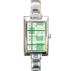 Abstract Green Squares Background Rectangle Italian Charm Watch by Amaryn4rt