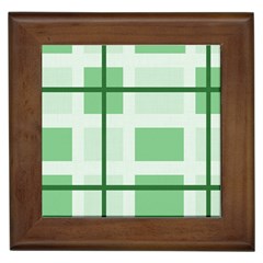 Abstract Green Squares Background Framed Tiles by Amaryn4rt