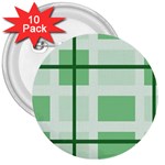 Abstract Green Squares Background 3  Buttons (10 pack)  Front