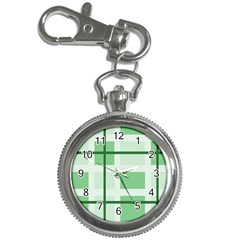 Abstract Green Squares Background Key Chain Watches