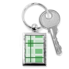 Abstract Green Squares Background Key Chains (rectangle) 