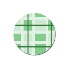 Abstract Green Squares Background Magnet 3  (round)