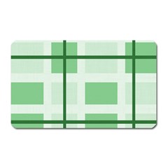 Abstract Green Squares Background Magnet (rectangular)