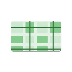 Abstract Green Squares Background Magnet (name Card)