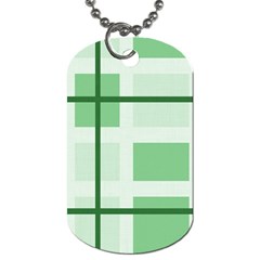 Abstract Green Squares Background Dog Tag (two Sides)