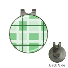 Abstract Green Squares Background Hat Clips With Golf Markers by Amaryn4rt