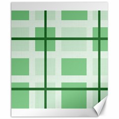 Abstract Green Squares Background Canvas 8  X 10 