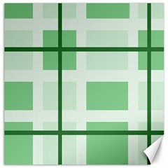 Abstract Green Squares Background Canvas 12  X 12   by Amaryn4rt