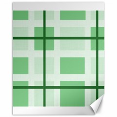 Abstract Green Squares Background Canvas 11  X 14  