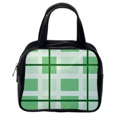 Abstract Green Squares Background Classic Handbags (one Side) by Amaryn4rt