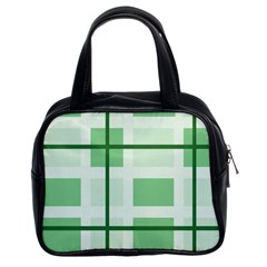 Abstract Green Squares Background Classic Handbags (2 Sides)