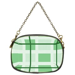 Abstract Green Squares Background Chain Purses (two Sides) 