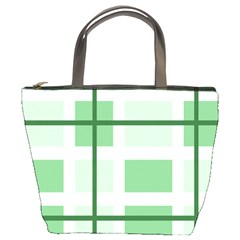 Abstract Green Squares Background Bucket Bags