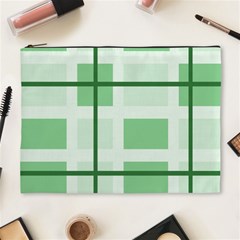 Abstract Green Squares Background Cosmetic Bag (xl)