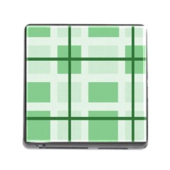 Abstract Green Squares Background Memory Card Reader (square)