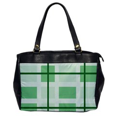 Abstract Green Squares Background Office Handbags