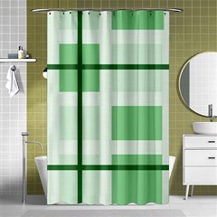 Abstract Green Squares Background Shower Curtain 48  X 72  (small) 