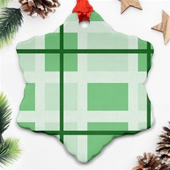 Abstract Green Squares Background Ornament (snowflake)