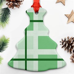 Abstract Green Squares Background Ornament (christmas Tree) 