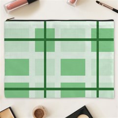 Abstract Green Squares Background Cosmetic Bag (xxxl) 