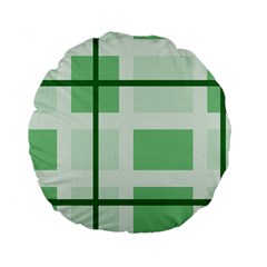 Abstract Green Squares Background Standard 15  Premium Round Cushions