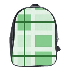 Abstract Green Squares Background School Bags (xl) 