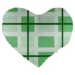 Abstract Green Squares Background Large 19  Premium Heart Shape Cushions