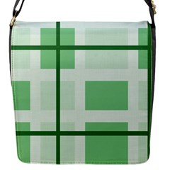 Abstract Green Squares Background Flap Messenger Bag (s)