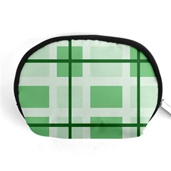 Abstract Green Squares Background Accessory Pouches (medium) 