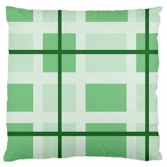 Abstract Green Squares Background Large Flano Cushion Case (one Side)