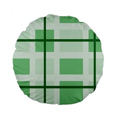 Abstract Green Squares Background Standard 15  Premium Flano Round Cushions