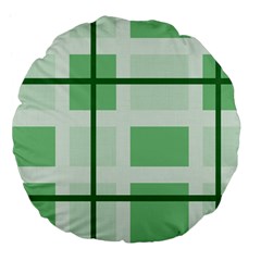 Abstract Green Squares Background Large 18  Premium Flano Round Cushions