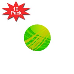 Abstract Green Yellow Background 1  Mini Buttons (10 Pack) 