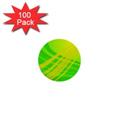 Abstract Green Yellow Background 1  Mini Buttons (100 Pack) 