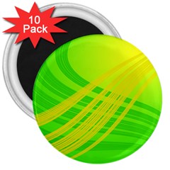 Abstract Green Yellow Background 3  Magnets (10 Pack) 