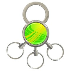 Abstract Green Yellow Background 3-ring Key Chains