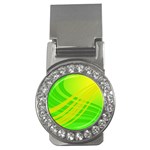 Abstract Green Yellow Background Money Clips (CZ)  Front