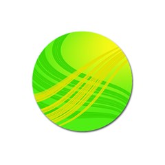 Abstract Green Yellow Background Magnet 3  (round)