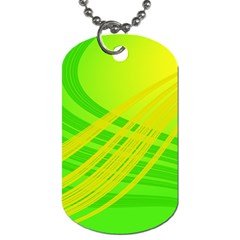 Abstract Green Yellow Background Dog Tag (one Side)