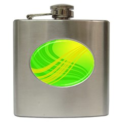 Abstract Green Yellow Background Hip Flask (6 Oz)