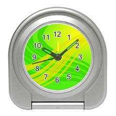 Abstract Green Yellow Background Travel Alarm Clocks