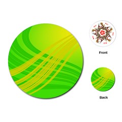 Abstract Green Yellow Background Playing Cards (round)  by Amaryn4rt