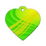 Abstract Green Yellow Background Dog Tag Heart (One Side) Front