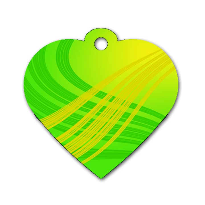 Abstract Green Yellow Background Dog Tag Heart (One Side)