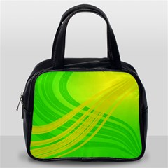 Abstract Green Yellow Background Classic Handbags (one Side)