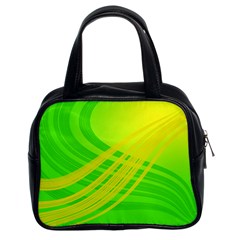 Abstract Green Yellow Background Classic Handbags (2 Sides)