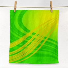 Abstract Green Yellow Background Face Towel