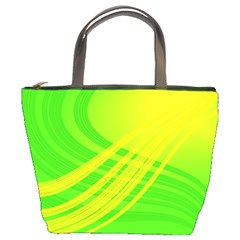 Abstract Green Yellow Background Bucket Bags