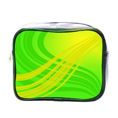 Abstract Green Yellow Background Mini Toiletries Bags