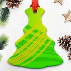 Abstract Green Yellow Background Ornament (christmas Tree) 